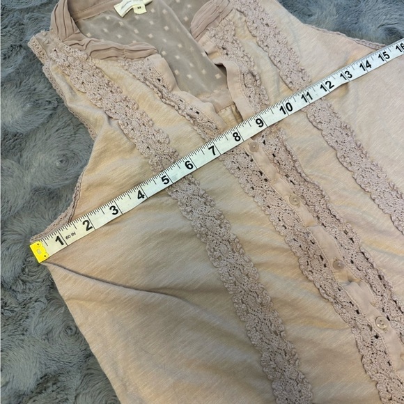 Anthropologie Meadow Rue XS Jenson Sleeveless Button Embroidered Dusty Mauve Top - Picture 8 of 9